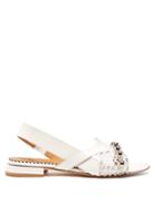 Matchesfashion.com Toga - Asymmetric Mesh Patent Sandals - Womens - White
