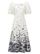 Matchesfashion.com Erdem - Mariona Frida Toile De Jouy-print Cotton Dress - Womens - White Print