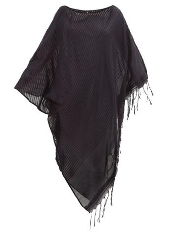 Matchesfashion.com Su Paris - Syama Tasselled Cotton Kaftan - Womens - Black
