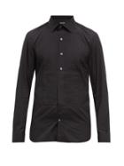 Mens Rtw Tom Ford - Pleated Bib-front Cotton-poplin Tuxedo Shirt - Mens - Black