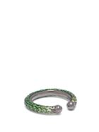 Matchesfashion.com Lynn Ban - Orbital Tsavorite & Rhodium Single Ear Cuff - Womens - Green