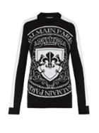 Matchesfashion.com Balmain - Coin Motif Cotton Sweater - Mens - Black White