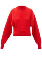 Matchesfashion.com Cordova - Megve Cropped Ribbed-knit Wool Sweater - Womens - Red