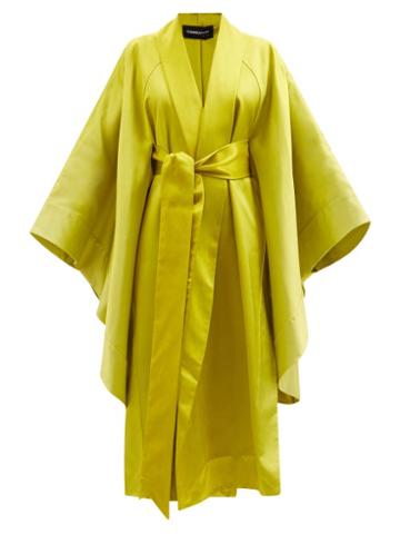 Common Hours - The Oversized Satin Cloak Dress Robe - Womens - Light Yellow