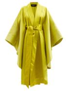 Common Hours - The Oversized Satin Cloak Dress Robe - Womens - Light Yellow