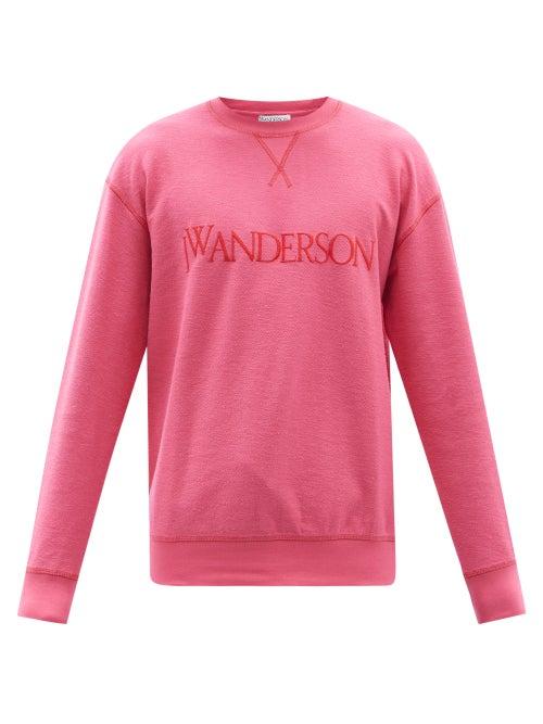 Jw Anderson - Logo-embroidered Cotton-jersey Sweatshirt - Mens - Pink