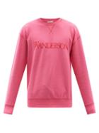 Jw Anderson - Logo-embroidered Cotton-jersey Sweatshirt - Mens - Pink