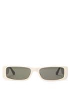 Ladies Accessories Linda Farrow - Dania Rectangular Acetate Sunglasses - Womens - White Black