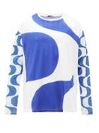 Matchesfashion.com Isabel Marant - Leiloh Wave-print Jersey Long-sleeve T-shirt - Mens - Blue