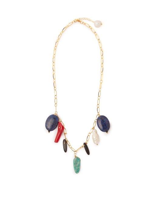 Matchesfashion.com Timeless Pearly - Catarina Stone & Pearl Drop Necklace - Womens - Multi