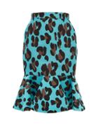 Matchesfashion.com Elzinga - Fishtail Hem Leopard Jacquard Skirt - Womens - Leopard