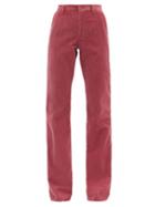 Ladies Rtw Etro - Oakland Cotton-corduroy Flared-leg Trousers - Womens - Pink