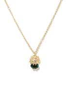 Gucci - Lion Head Crystal Pendant Necklace - Womens - Green Multi
