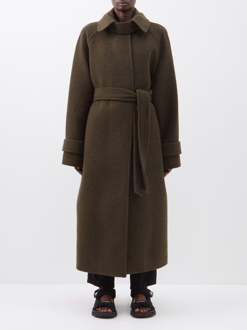 Raey - Oversized Raglan-sleeve Wool Coat - Womens - Khaki