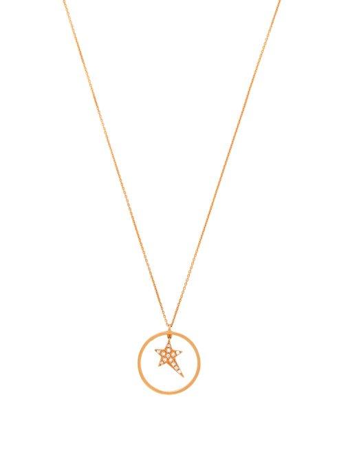Matchesfashion.com Diane Kordas - Star 18kt Rose Gold & Diamond Necklace - Womens - Gold