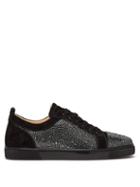 Matchesfashion.com Christian Louboutin - Louis Junior Crystal Embellished Trainers - Mens - Black