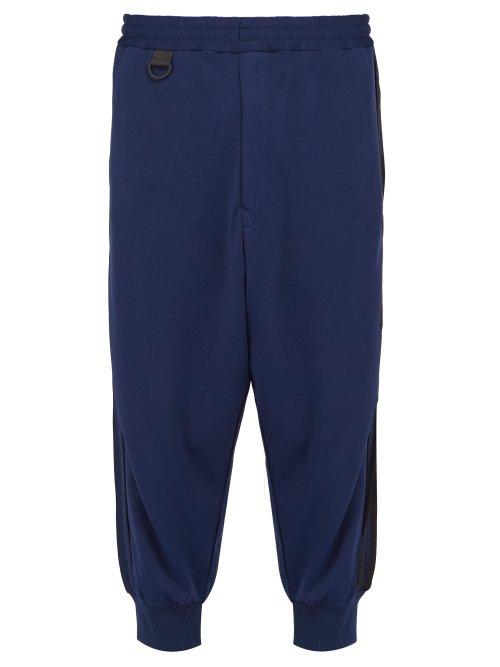 Matchesfashion.com Y-3 - 3 Striped Cotton Blend Track Pants - Mens - Navy