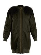 Mr & Mrs Italy Mongolian Fur-lined Hooded Long-line Bomber Jacket