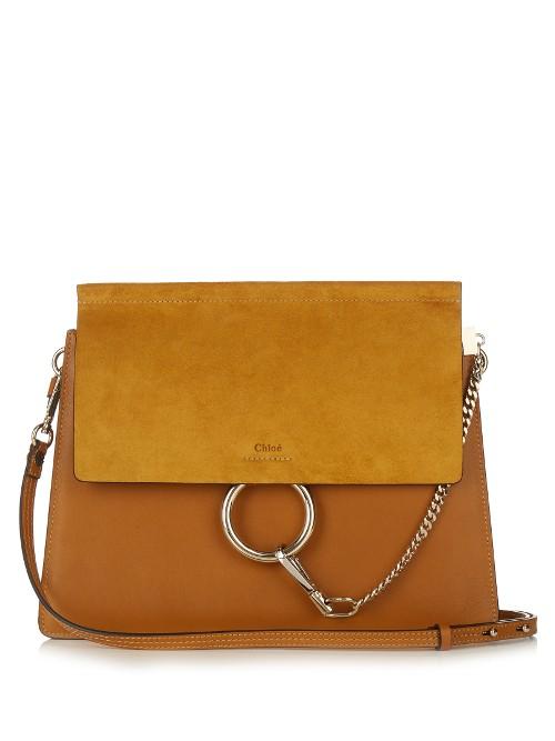 Chloé Faye Medium Suede And Leather Shoulder Bag