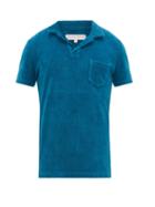 Matchesfashion.com Orlebar Brown - Terry Cotton-towelling Polo Shirt - Mens - Blue