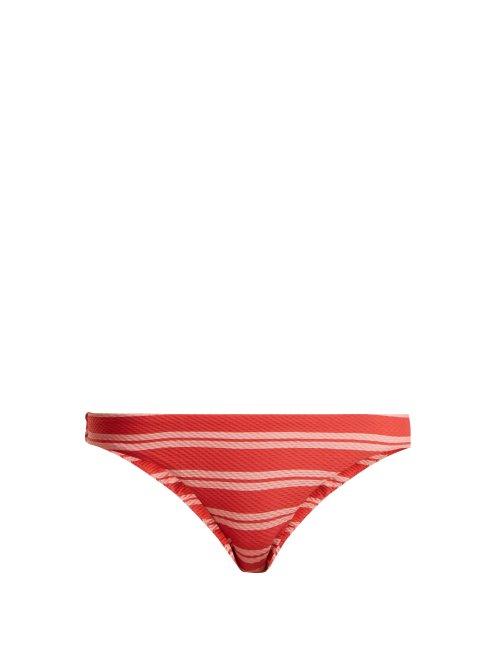 Matchesfashion.com Asceno - Low Rise Striped Print Bikini Briefs - Womens - Pink Stripe