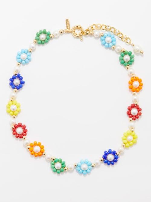 Liou - Boozi Pearl, Glass & 14kt Gold-plated Necklace - Mens - Multi
