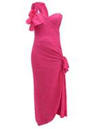 Matchesfashion.com William Vintage - Dior 1988 Bow Embellished Silk Cloqu Gown - Womens - Pink