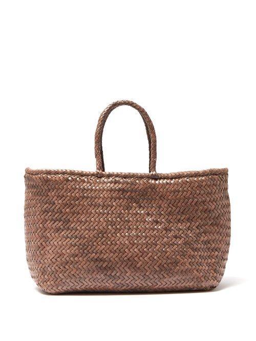 Matchesfashion.com Dragon Diffusion - Grace Woven Leather Basket Bag - Womens - Grey
