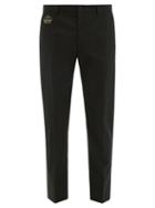 Matchesfashion.com Dolce & Gabbana - Crown Embellished Wool Blend Crepe Trousers - Mens - Black