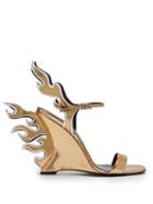 Matchesfashion.com Prada - Flame Patent Leather Sandals - Womens - Gold