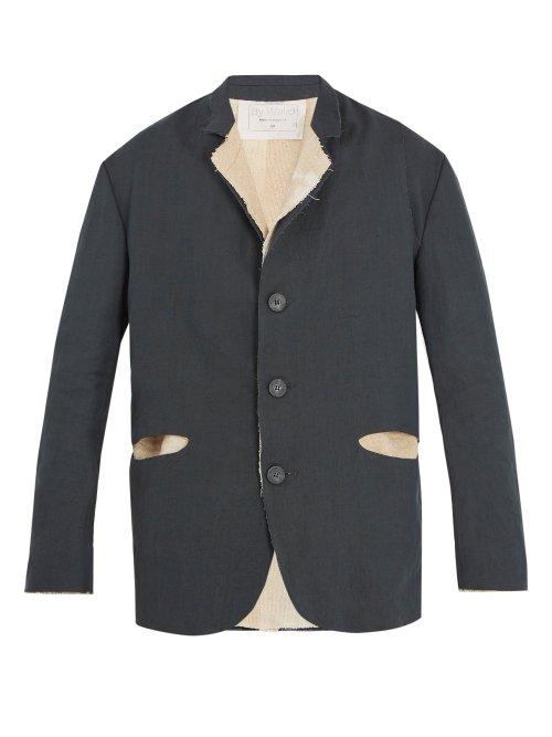 Matchesfashion.com By Walid - Exposed Seam Linen Blend Jacket - Mens - Grey