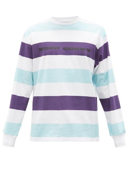 Matchesfashion.com Noon Goons - Striped Cotton-jersey Long-sleeved T-shirt - Mens - Blue White