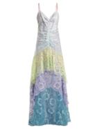 Matchesfashion.com Peter Pilotto - Tiered Floral Lace Slip Dress - Womens - Pink