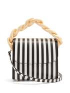 Marques'almeida Oversized Curb-chain Striped Leather Shoulder Bag