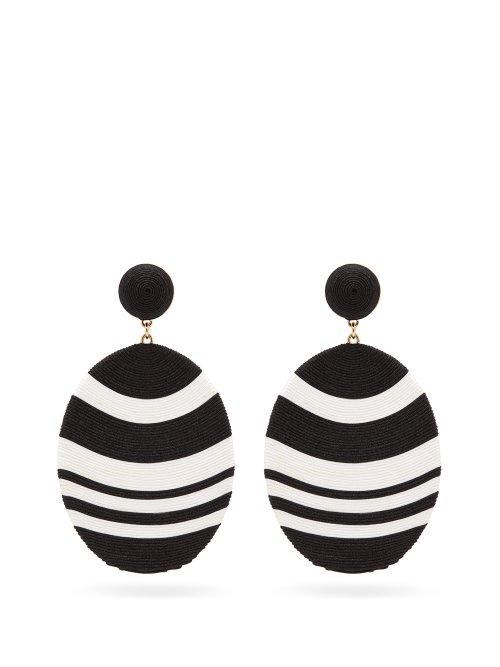 Matchesfashion.com Maryjane Claverol - Newton Hand Wrapped Cording Clip Earrings - Womens - Black