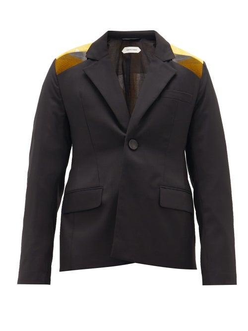 Matchesfashion.com Namacheko - Soohu Embroidered-back Wool Jacket - Mens - Black Yellow