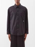 Wooyoungmi - Logo-print Cotton-poplin Shirt - Mens - Black