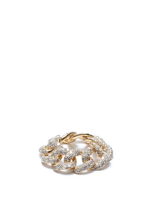 Matchesfashion.com Shay - Diamond & 18kt Gold Chain-link Ring - Womens - Yellow Gold