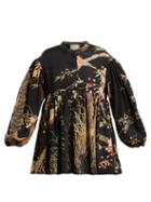 Matchesfashion.com By Walid - Theresa Cherry Blossom Print Silk Top - Womens - Black Print