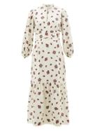 Matchesfashion.com Rebecca De Ravenel - Bailey Paisley Print Silk Blend Dress - Womens - White Multi