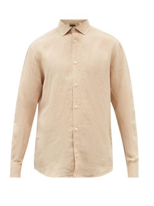 Frescobol Carioca - Antonio Linen Shirt - Mens - Beige
