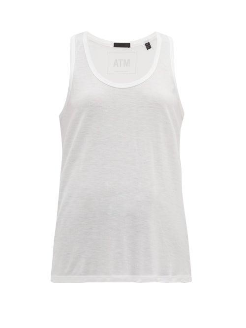 Matchesfashion.com Atm - Racer-back Stretch-modal Tank Top - Womens - White