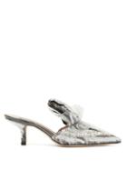 Matchesfashion.com Midnight 00 - Sequin And Pvc Mules - Womens - Black