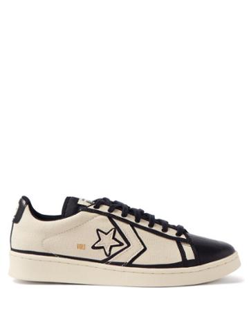 Converse X Joshuavides - Pro Leather And Canvas Trainers - Mens - Black Beige