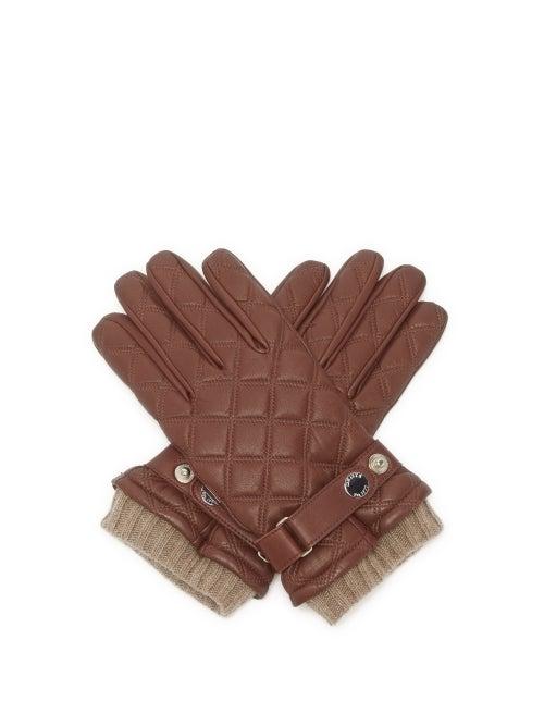 Dents - Saltford Quilted Wool-lined Leather Gloves - Mens - Brown