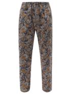 Zimmerli - Leaf-print Cotton-sateen Pyjama Trousers - Mens - Yellow Navy