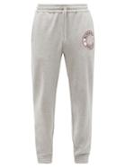 Matchesfashion.com Burberry - Addison Logo-roundel Cotton-jersey Track Pants - Mens - Grey