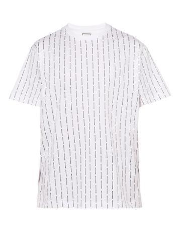 Matchesfashion.com Wooyoungmi - Logo Striped Cotton T Shirt - Mens - White