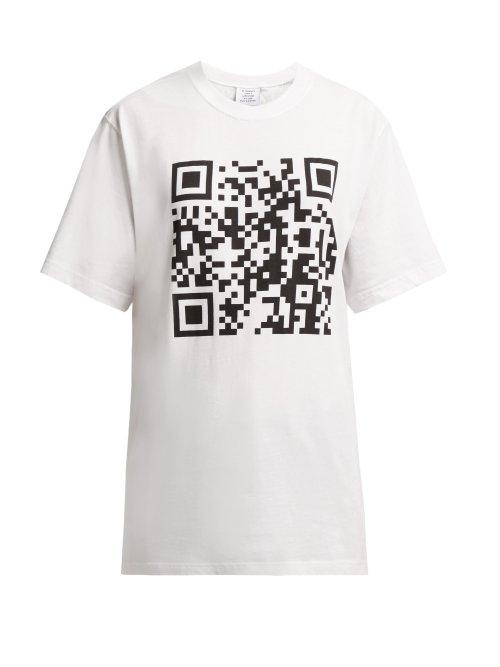 Matchesfashion.com Vetements - Qr Code Cotton T Shirt - Womens - White