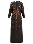 Matchesfashion.com Gucci - Sunray Sequinned Silk Crepe Gown - Womens - Black Multi